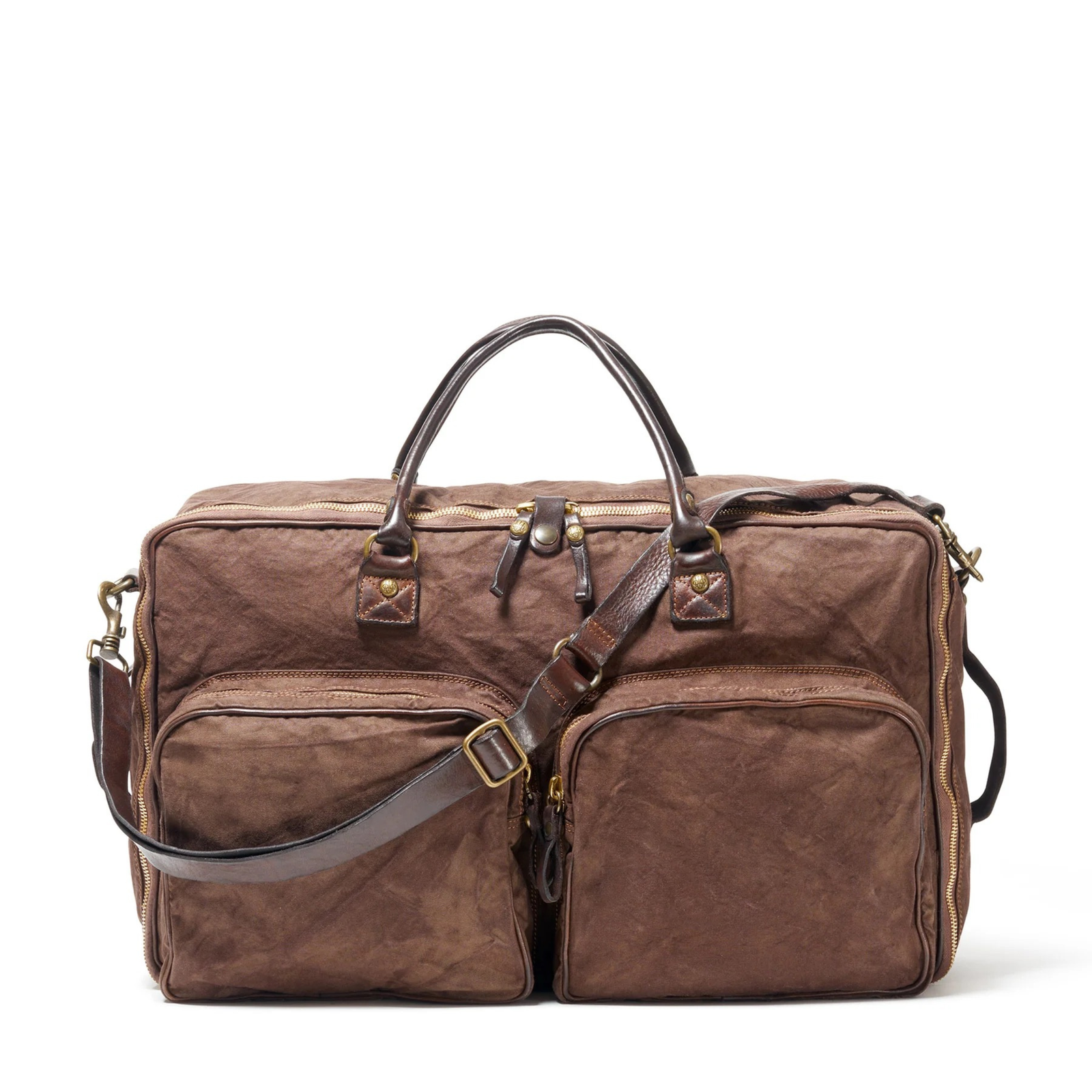 Beretta Canvas and Leather Travel Bag, ruskea