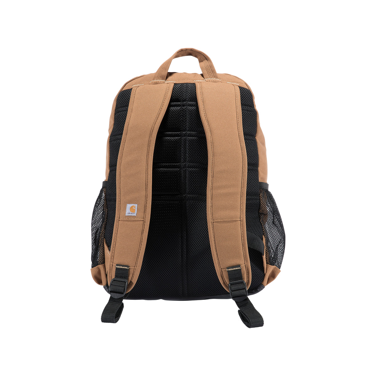 Kuvassa on Carhartt 23 L Single Compartment Backpack reppu. Repun olkaimessa on pieni Carhartt logo. 