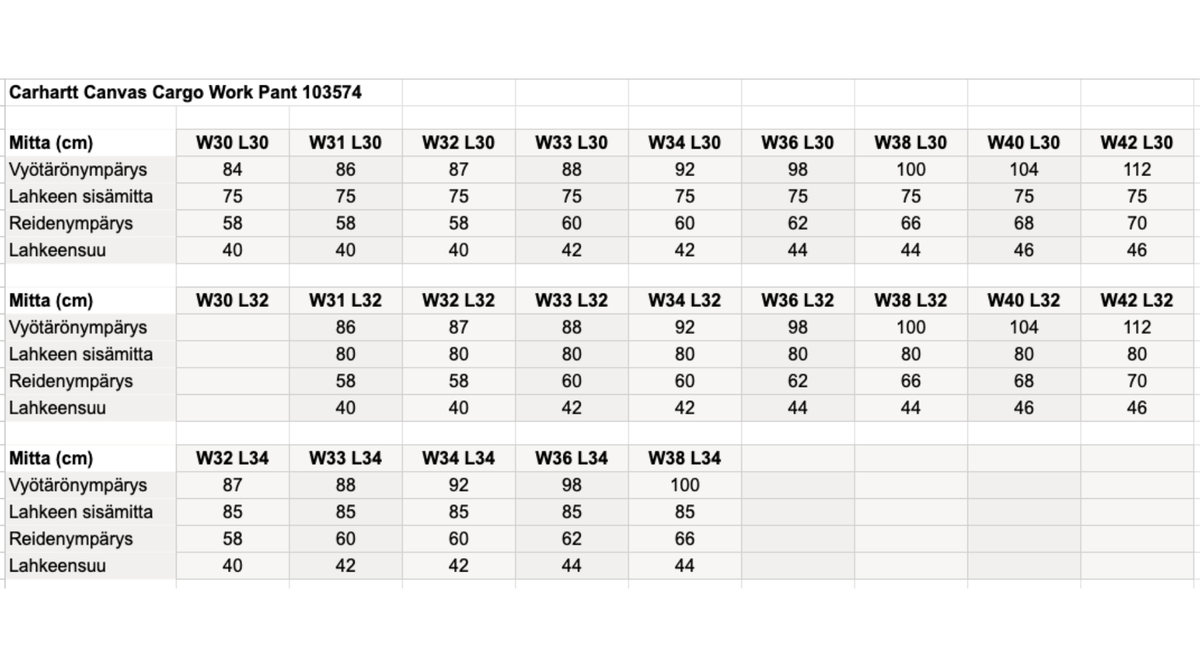 Carhartt Canvas Cargo Work Pant miesten housut