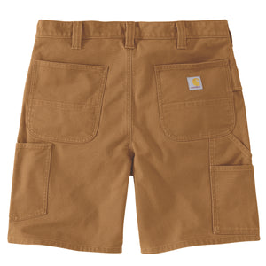 Kuvassa Carhartt Double Front Work Shortsit joissa on useita taskuja sekä pieni Carhartt logo takana.
