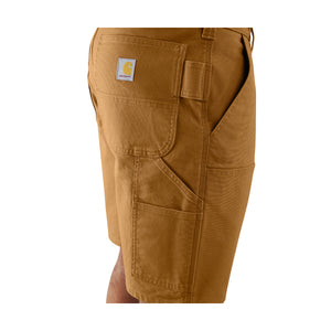 Sivusta kuvattuna Carhartt Double Front Work shortsit jossa on sivussa taskut ja pieni lenkki johon saa tavaroita roikkumaan. 