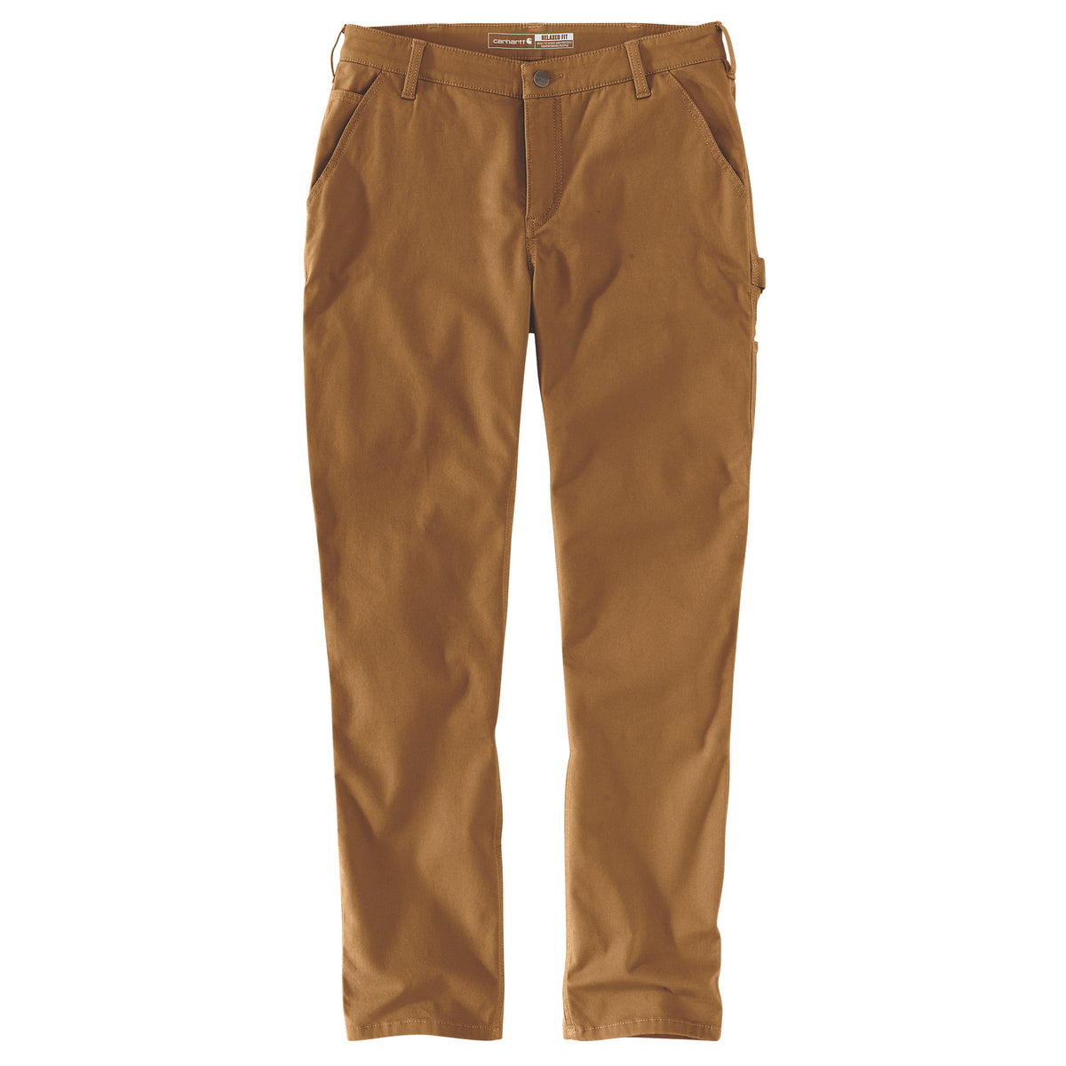 Kuvassa on naisten ruskeat Carhartt Ashland Pant canvashousut.