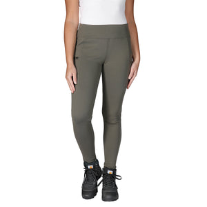 Kuvassa on Carhartt Force Utility Lightweight naisten työlegginsit oliivinvihreässä sävyssä.
