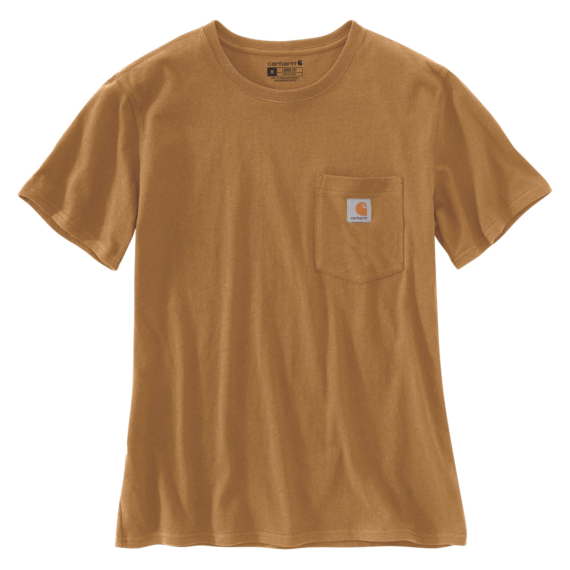 Kuvassa on ikoninen Carhartt K87 naisten T-paita ruskeassa värissä.