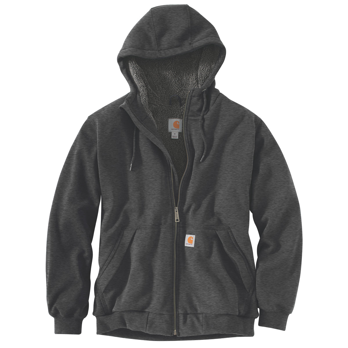 Kuvassa on Carhartt Midweight Lined Sweatshirt huppari jossa on pieni Carhartt logo.