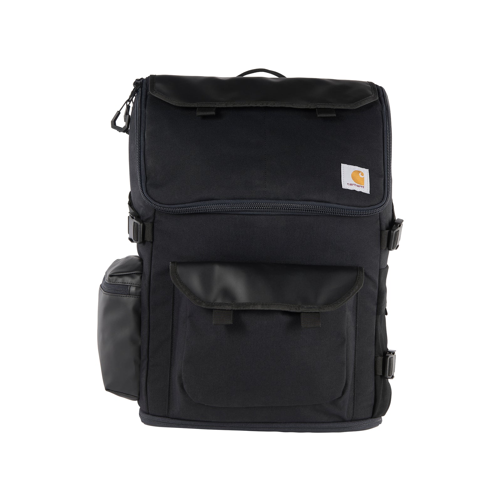 Kuvan repussa on monta erillistä taskua ja se aukeaa todella isoksi suuren etuläpän ansiosta.