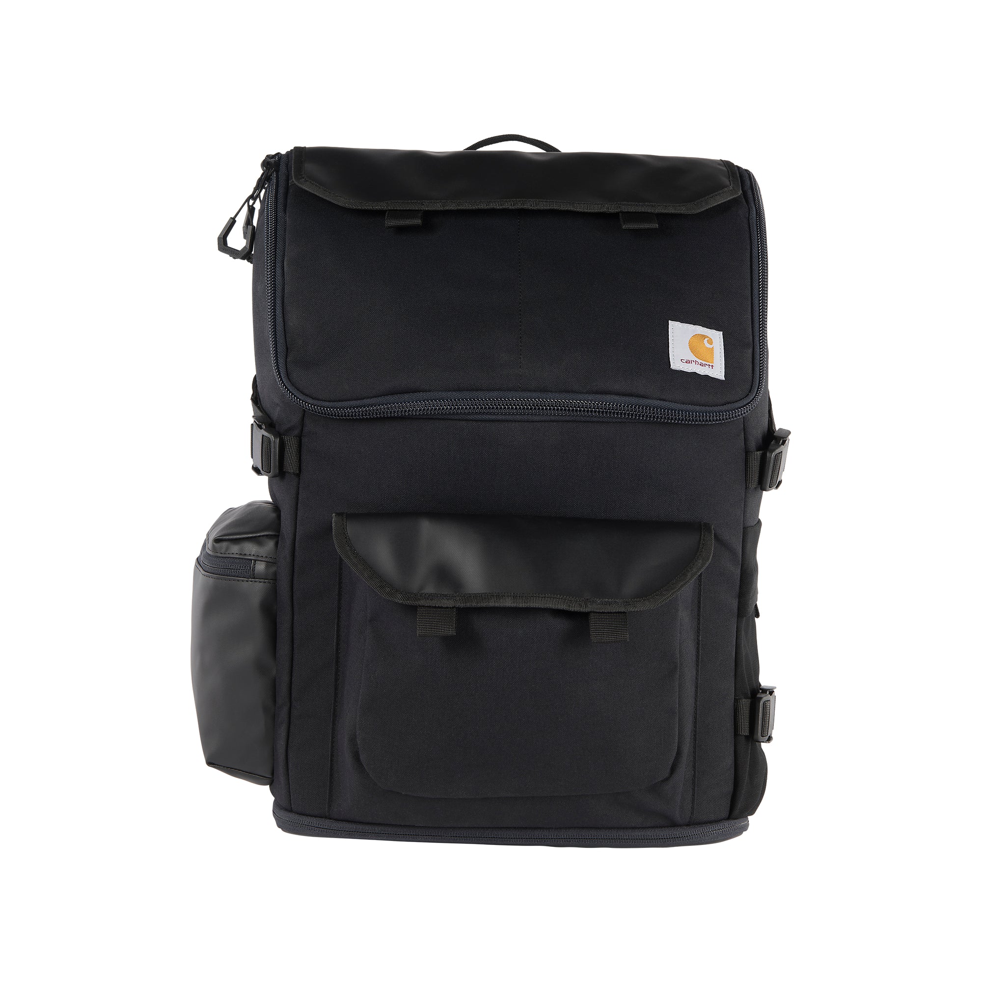 Kuvan repussa on monta erillistä taskua ja se aukeaa todella isoksi suuren etuläpän ansiosta.