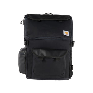 Kuvan repussa on monta erillistä taskua ja se aukeaa todella isoksi suuren etuläpän ansiosta.