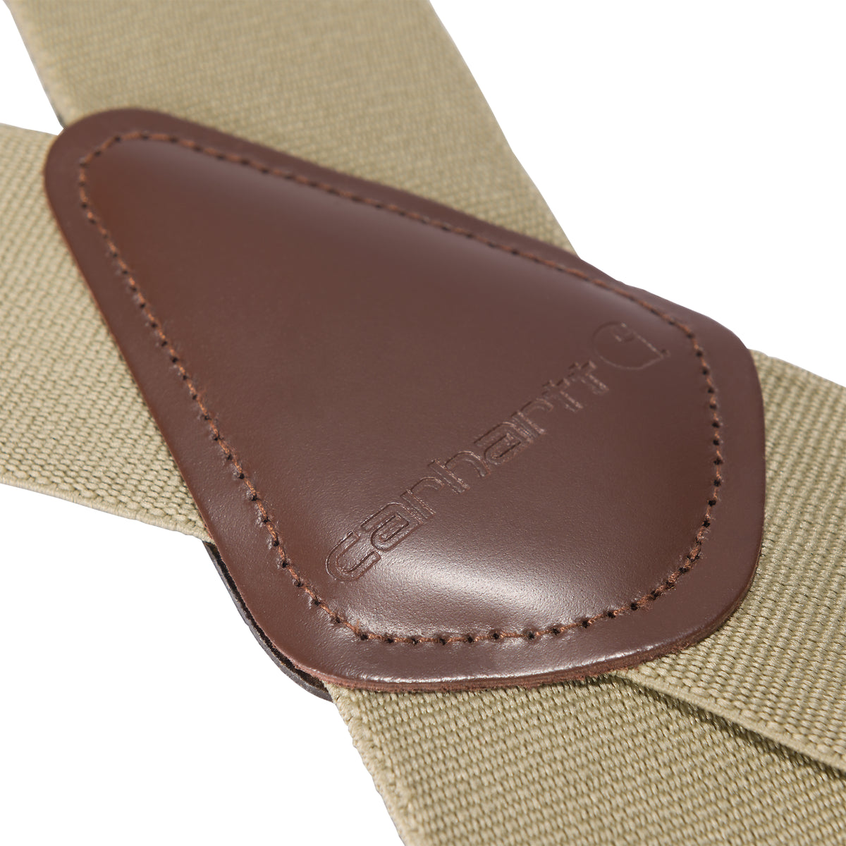 Selkäpuolella Carhartt logo on painettu nahkaiseen merkkiin.