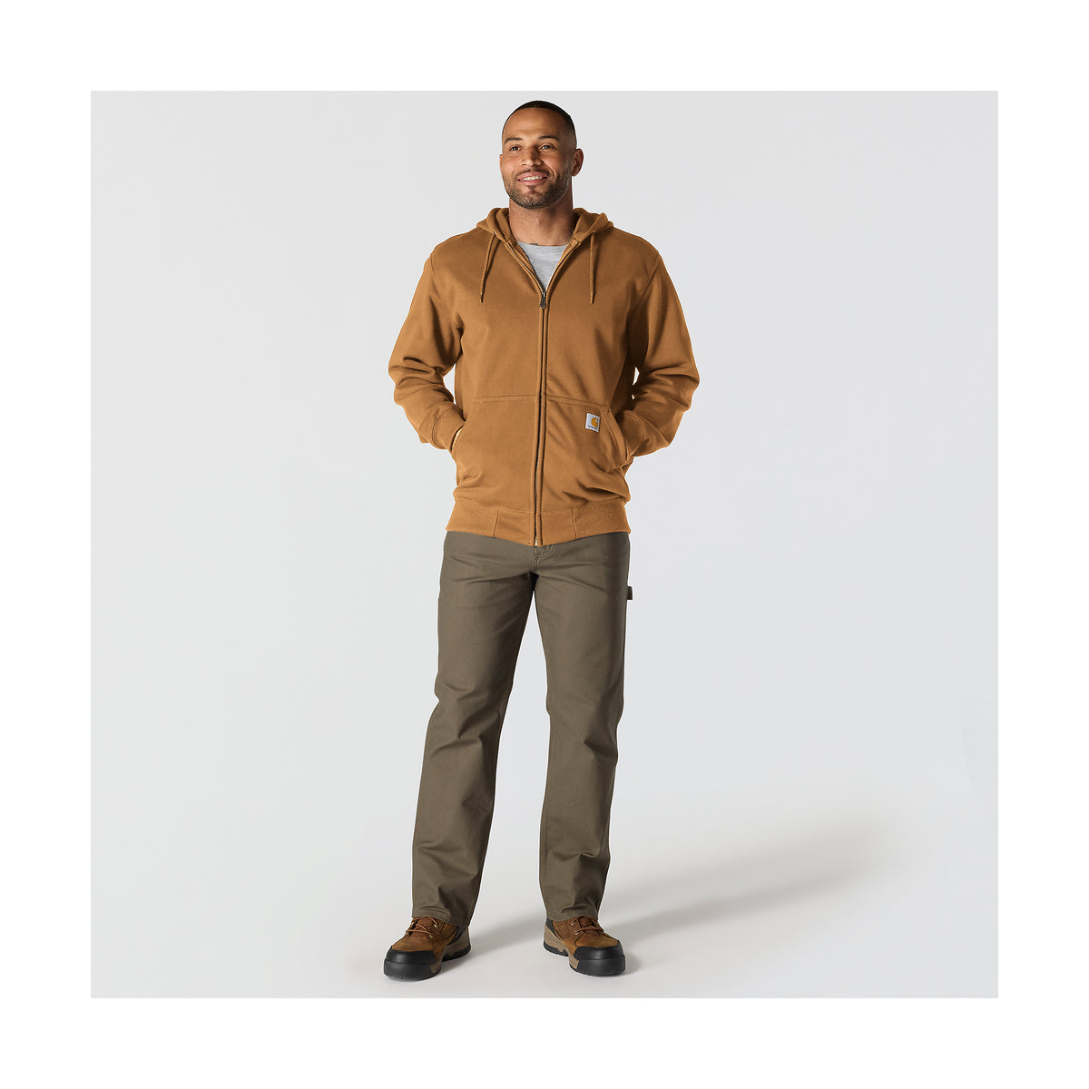 Carhartt Paxton Full-Zip Rain Defender miesten huppari, ruskea