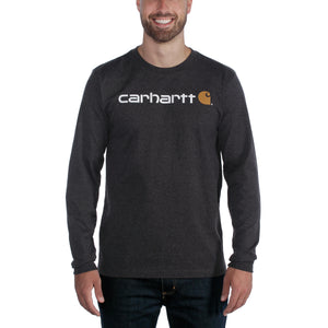 Carhartt Core Logo pitkähihainen t-paita, tummanharmaa