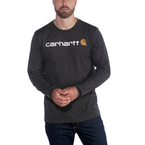 Carhartt Core Logo pitkähihainen t-paita, tummanharmaa