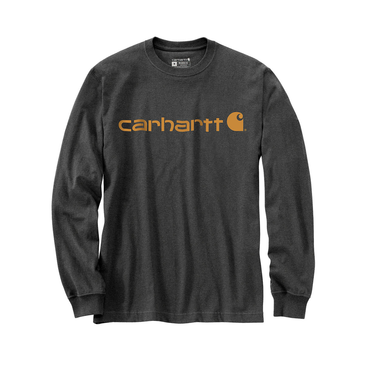 Carhartt Dearborn Logo pitkähihainen t-paita, tummanharmaa