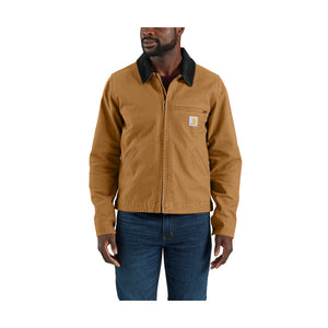 Carhartt Detroit takki ohuella vuorikankaalla, ruskea