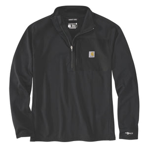 Carhartt Force Mock Neck pitkähihainen paita puolivetoketjulla, musta
