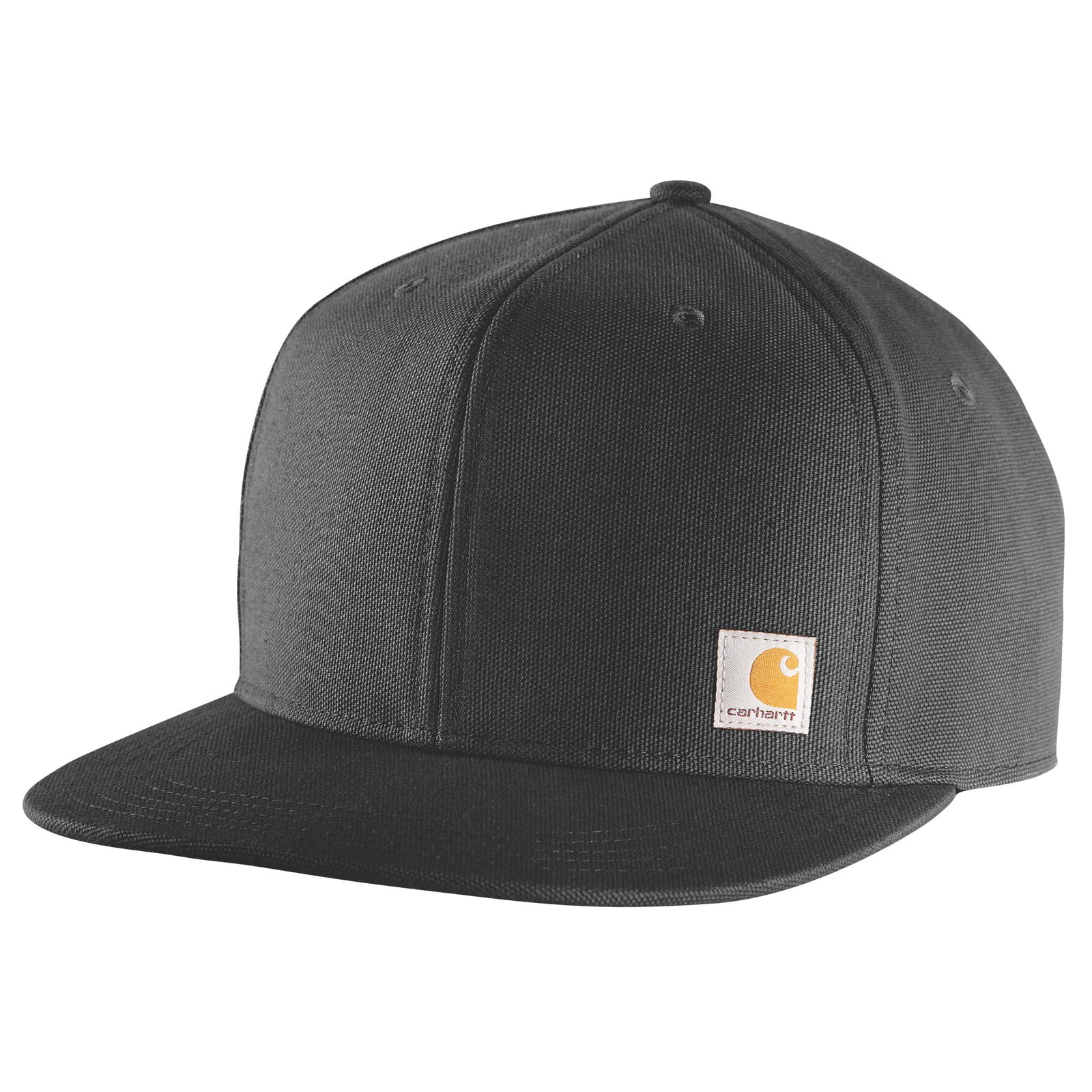 Kuvassa on musta Carhartt Hudson Cap lippalakki jossa on korkea profiili.