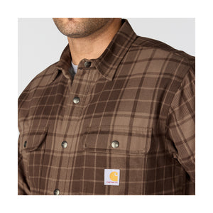 Carhartt Flannel Sherpa Lined paitatakki, tummanruskearuudullinen