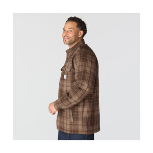 Carhartt Flannel Sherpa Lined paitatakki, tummanruskearuudullinen