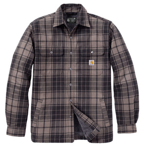 Carhartt Flannel Sherpa Lined paitatakki, tummanruskearuudullinen