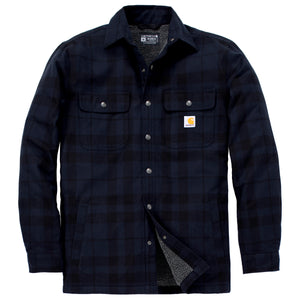 Carhartt Flannel Sherpa Lined paitatakki, sinimustaruudullinen