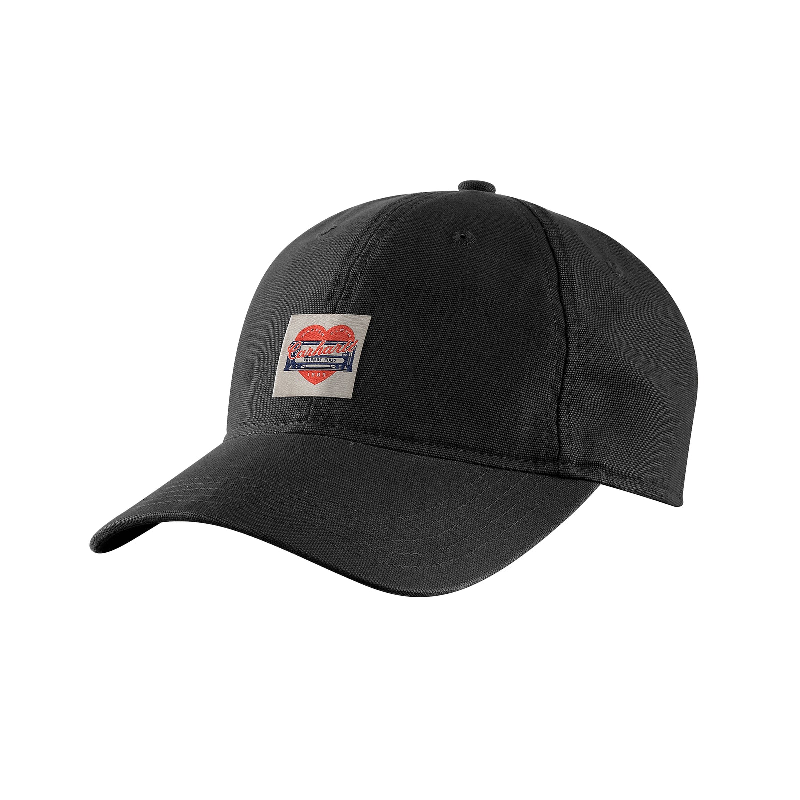 Kuvassa on musta Carhartt Odessa Heart Cap lippalakki.