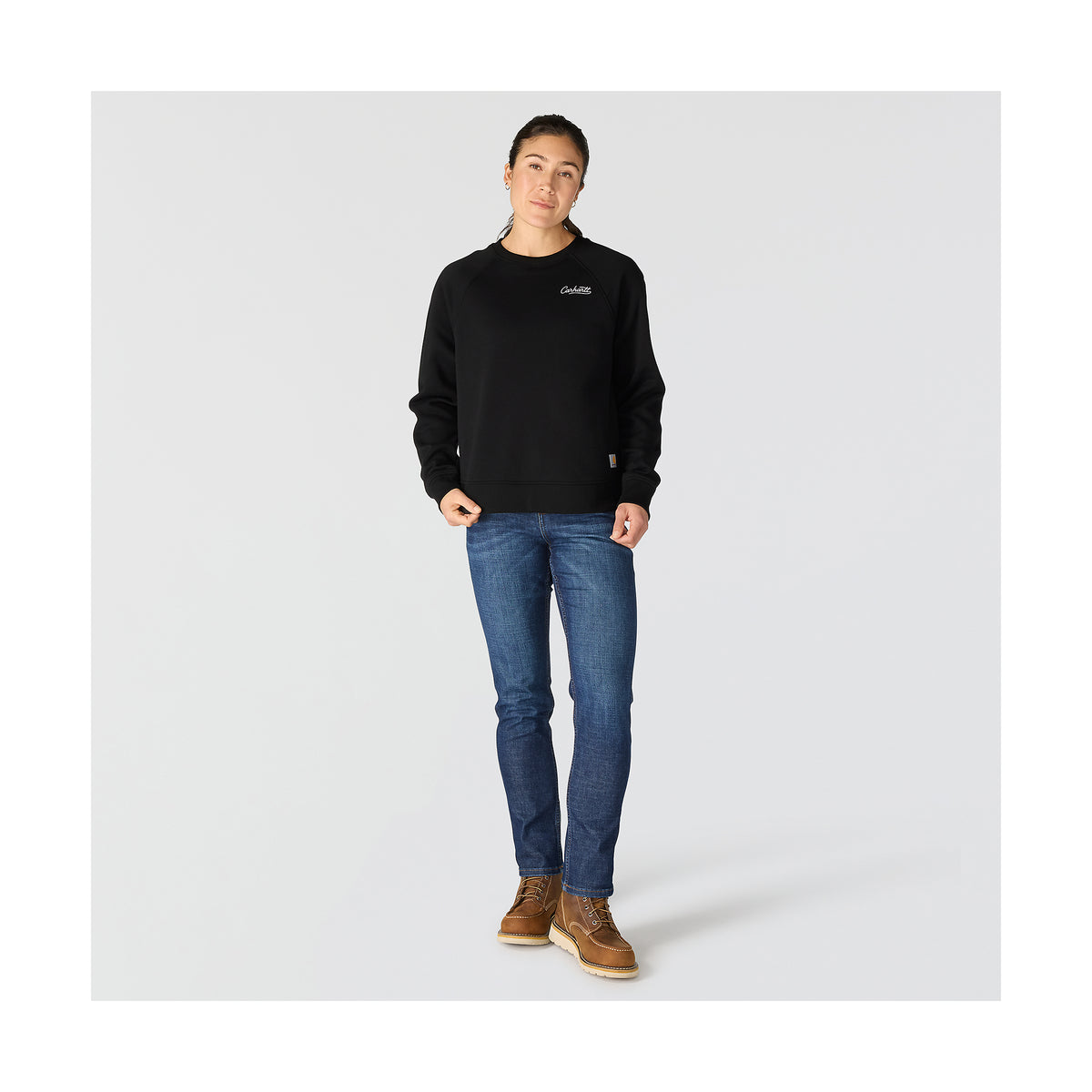 Carhartt Naisten Sawyer collegepaita, musta