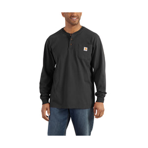 Carhartt K128 Henley pitkähihainen t-paita, musta