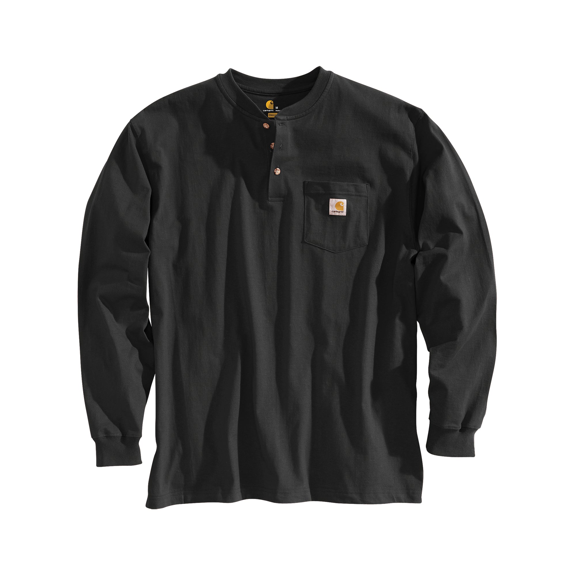 Carhartt K128 Henley pitkähihainen t-paita, musta