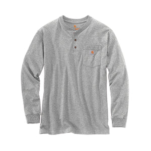 Carhartt K128 Henley pitkähihainen t-paita, harmaa