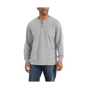 Carhartt K128 Henley pitkähihainen t-paita, harmaa