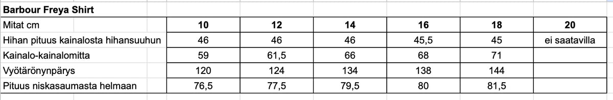 Barbour Freya Shirt naisten valkoinen paitapusero