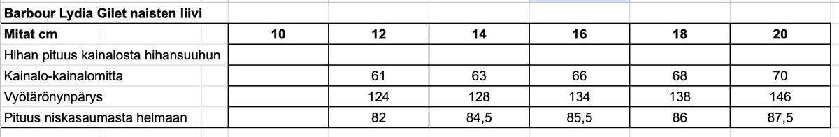 Barbour Lydia Gilet naisten liivi