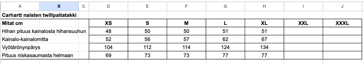 Carhartt naisten twill-paita, luonnonvaalea