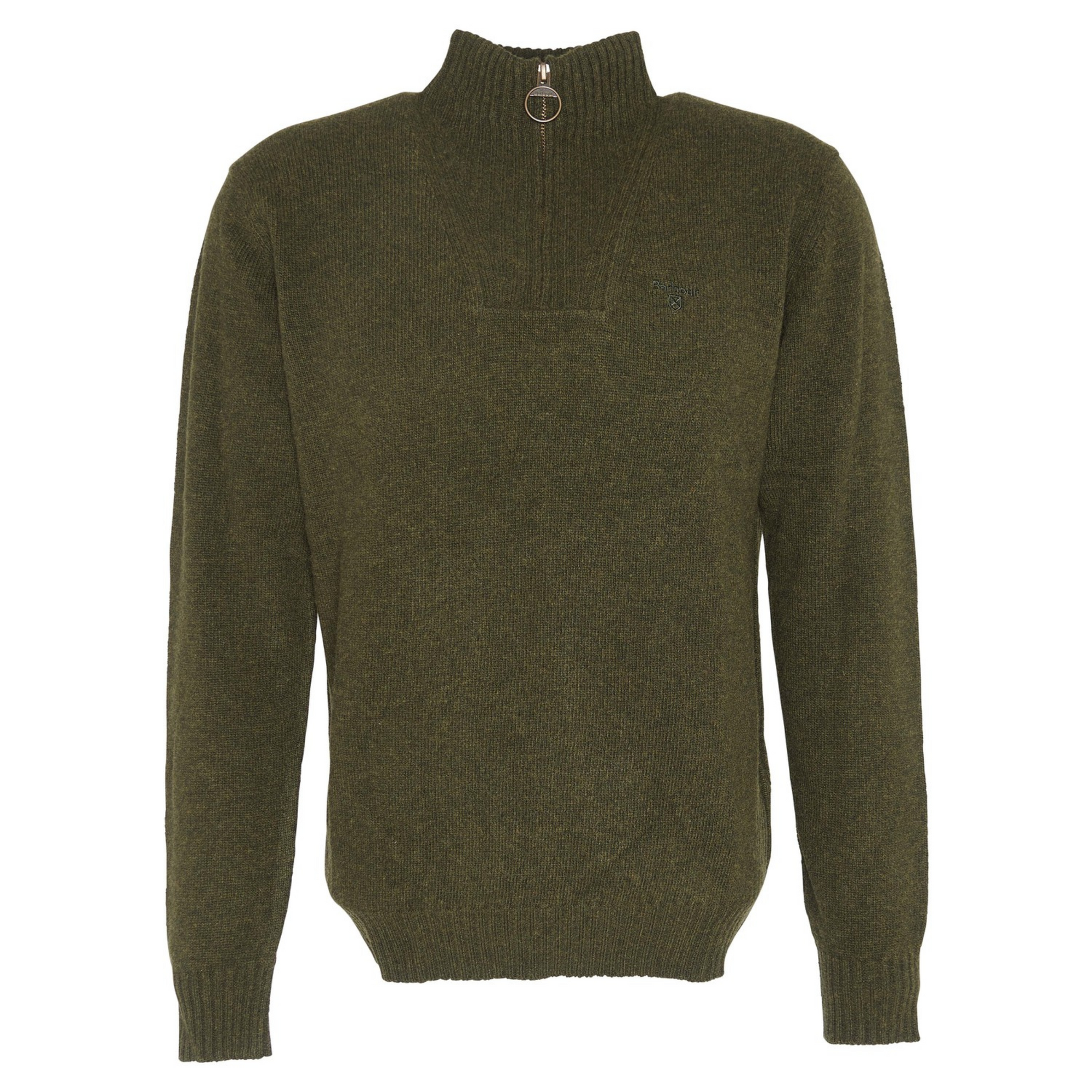 Barbour Essential Lambswool Half Zip Knitted Jumper villapaita,  vihreä