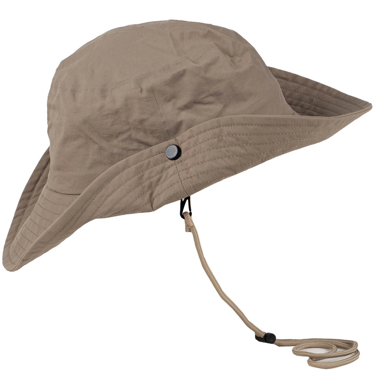 Khakinvärinen Boonie Hat on leveälierinen ja sopii kaikenlaiseen ulkoiluun.