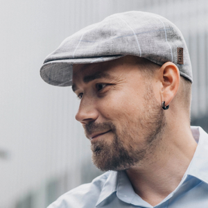 Salon Lakkitehdas Flat Cap Rocky Gen Linen Blend harmaa