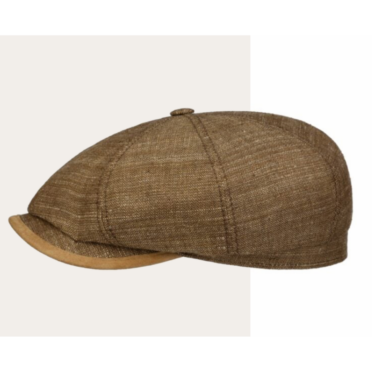 Stetson Hatteras Linen Silk Herringbone, ruskeabeige