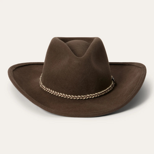 Setson Raw Hide 3X Buffalo hattu jossa on ympärillä koristenauha ja muotoiltava lieri. 