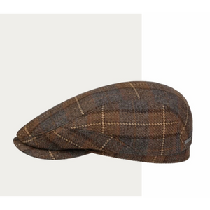 Stetson Driver Cap Check Wool/Cashmere ruskea/harmaa