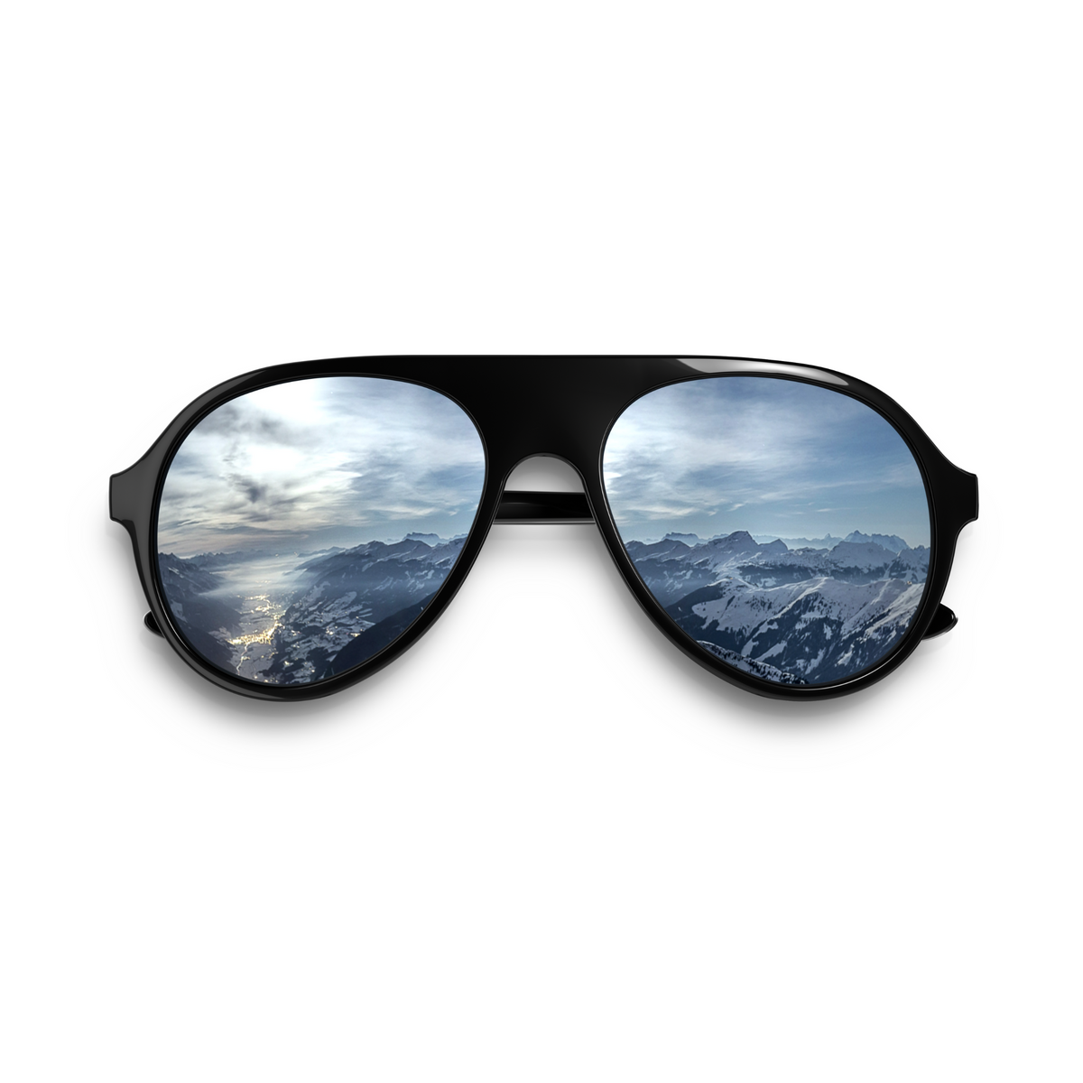 Pyöristetty pilottimalli tuo mieleen menneiden vuosikymmenten ajattoman tyylin ja peililinssit korostavat retrohenkeä.