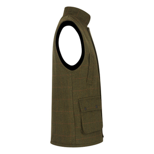 Walker Hawkes Derby Tweed Barrington Shooting Gilet, Dark Sage