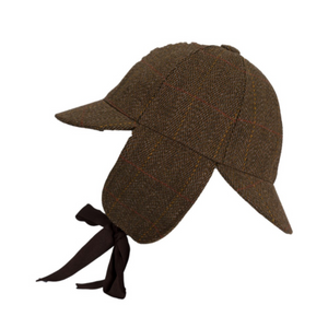 Walker Hawkes Derby Tweed Woodstock Deerstalker Hat, Brown Tweed