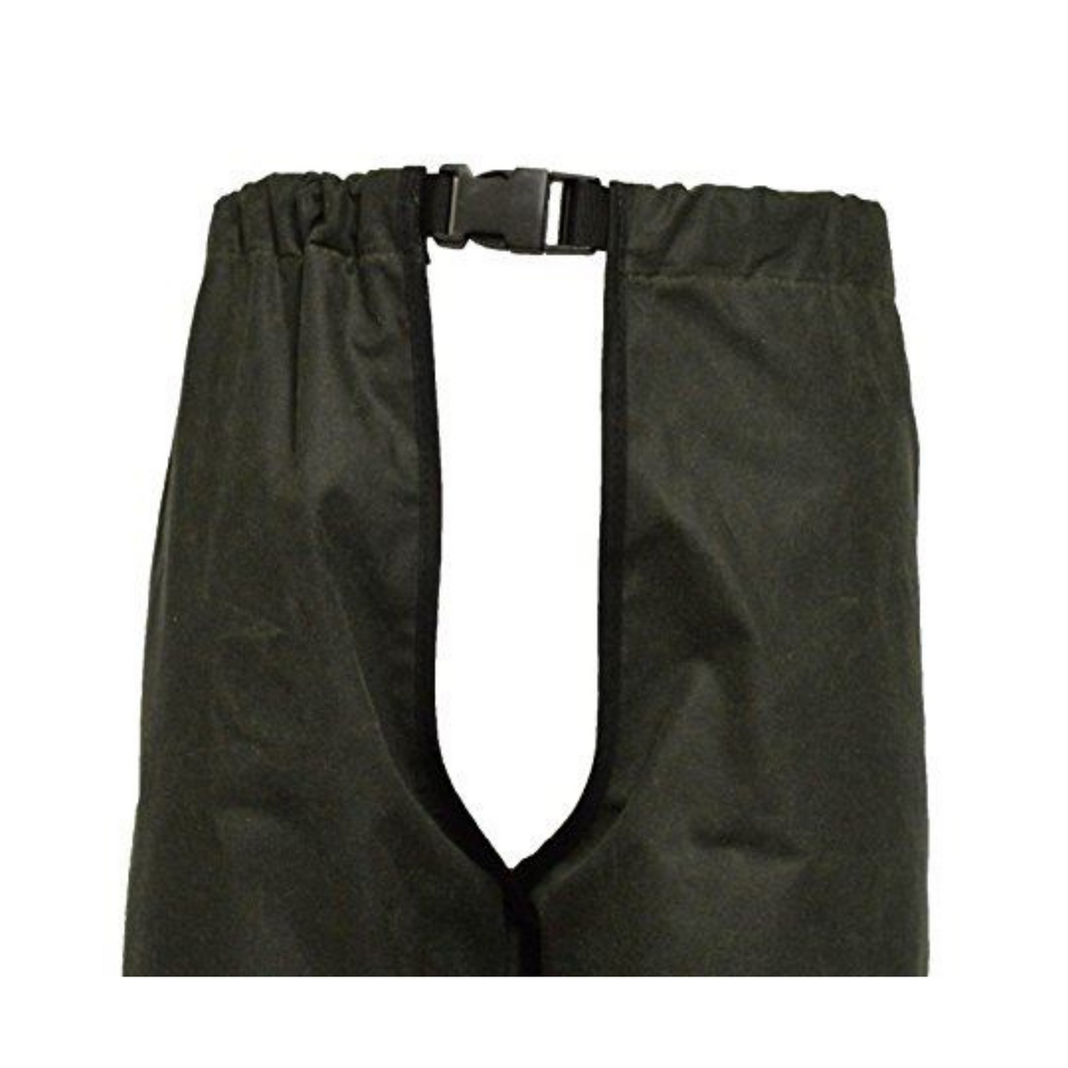 Kuvassa sekä naisille että miehille sopivat Walker&Hawkesin vahakankaiset suojahousut joissa on joustava vyötärö ja nailonvyö.