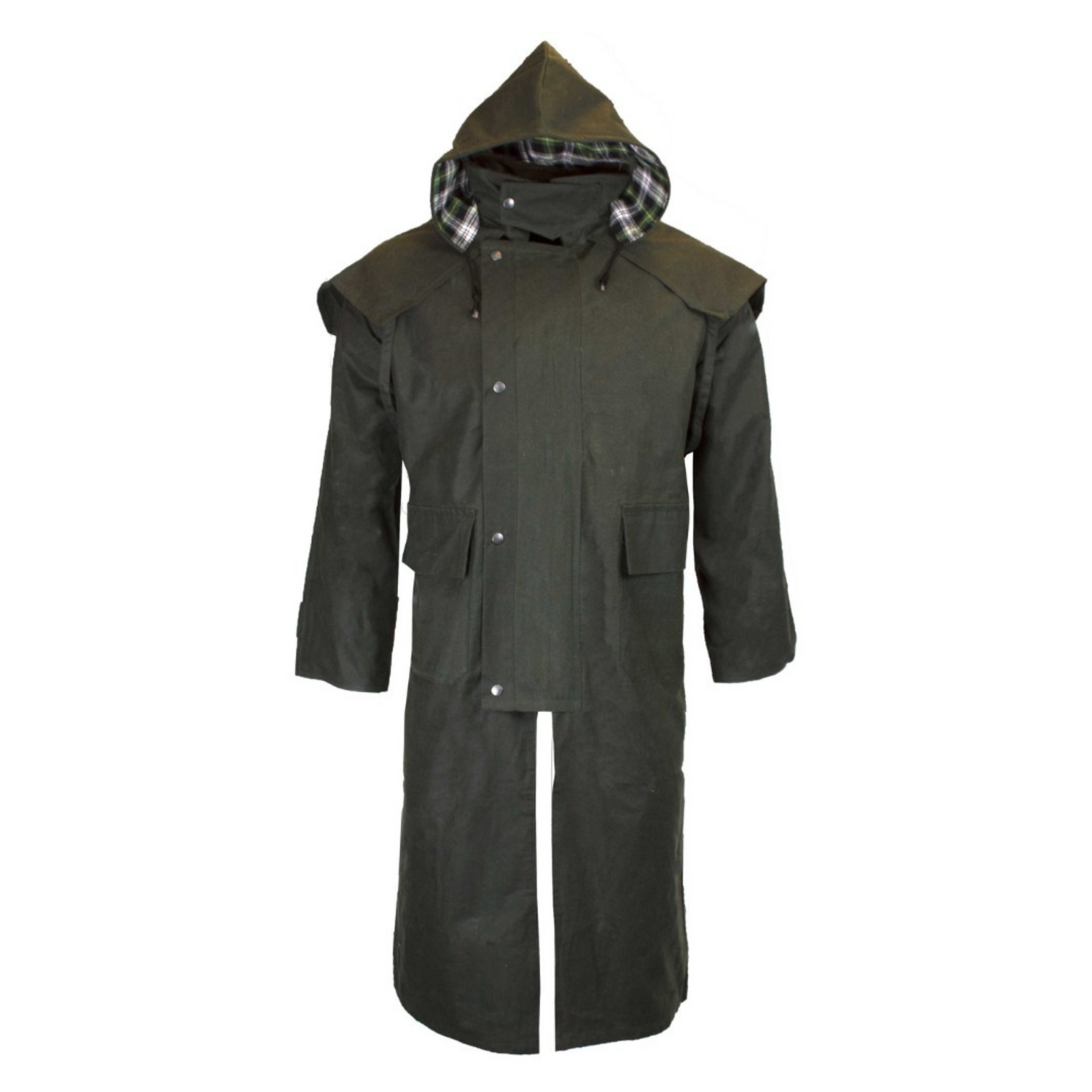 Walker Hawkes Wax Stockman Cape Coat, oliivi