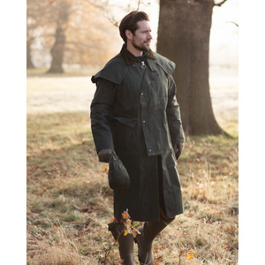 Walker Hawkes Wax Stockman Cape Coat, oliivi