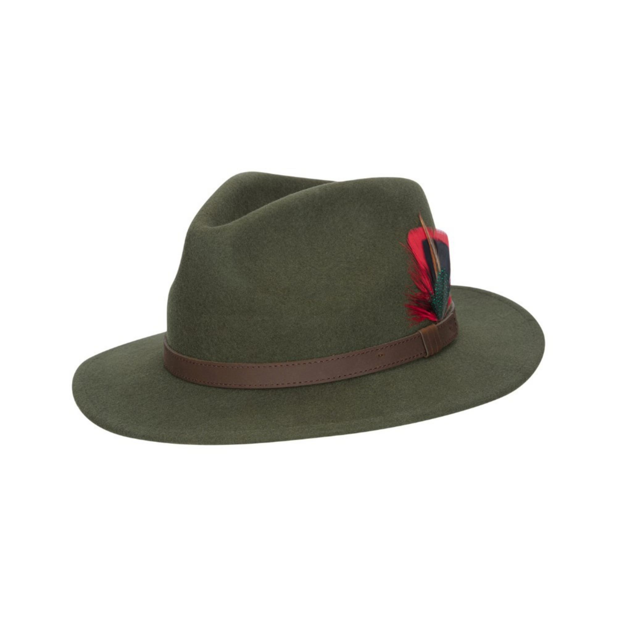 Walker Hawkes Wool Felt Howick Hat Olive huopahattu