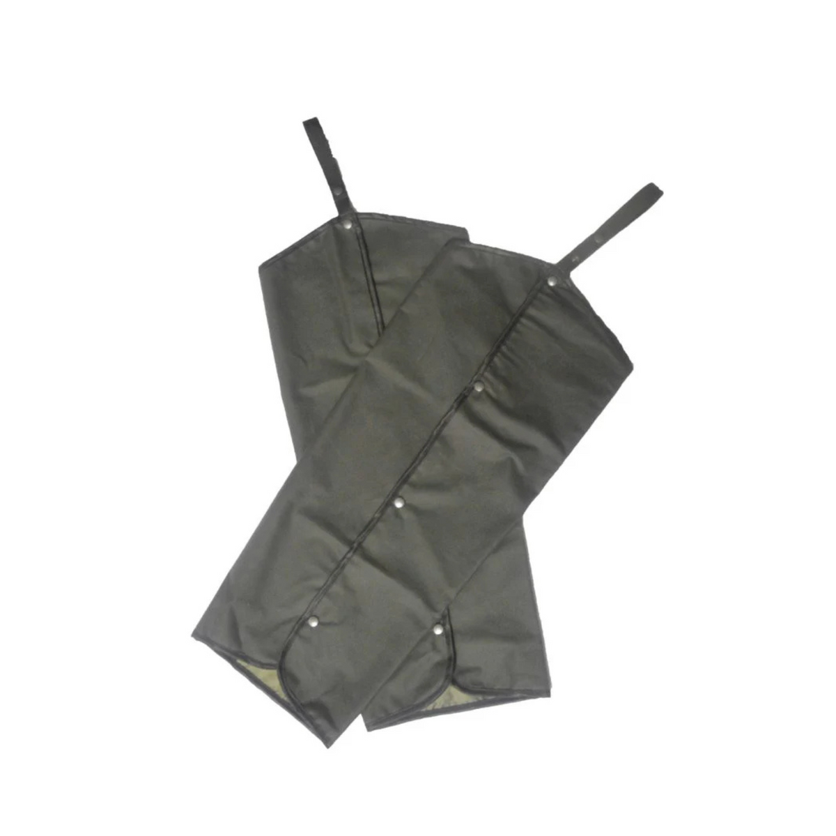 Kuvassa öljykankaiset säärisuojat jotka suojaavat jalkoja kosteudelta ja tuulelta. Chapseissa on kiinnityslenkit neppareilla.