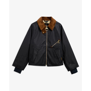 Barbour Arlene Wax Jacket naisten öljykangastakki, navy, edestä päin kuvattuna.
