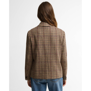 Barbour Austen naisten villakangasjakku, ruskea, takaalta kuvattuna.