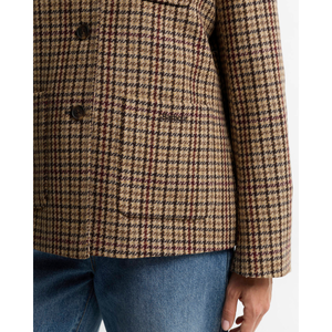 Barbour Austen naisten villakangasjakku, ruskea, taskua kuvattuna.